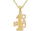 14K Yellow Gold #1 DAD Charm Pendant Necklace with Chain